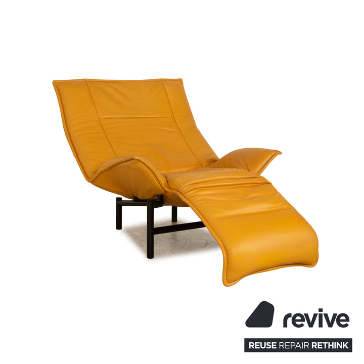Fauteuil en cuir Cassina Veranda Jaune fonction manuelle fonction relaxation