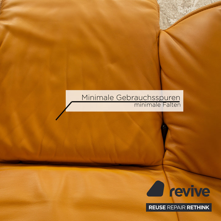 Fauteuil en cuir Cassina Veranda Jaune fonction manuelle fonction relaxation
