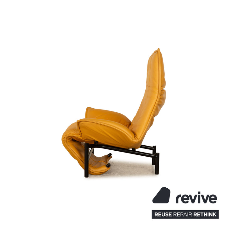 Fauteuil en cuir Cassina Veranda Jaune fonction manuelle fonction relaxation