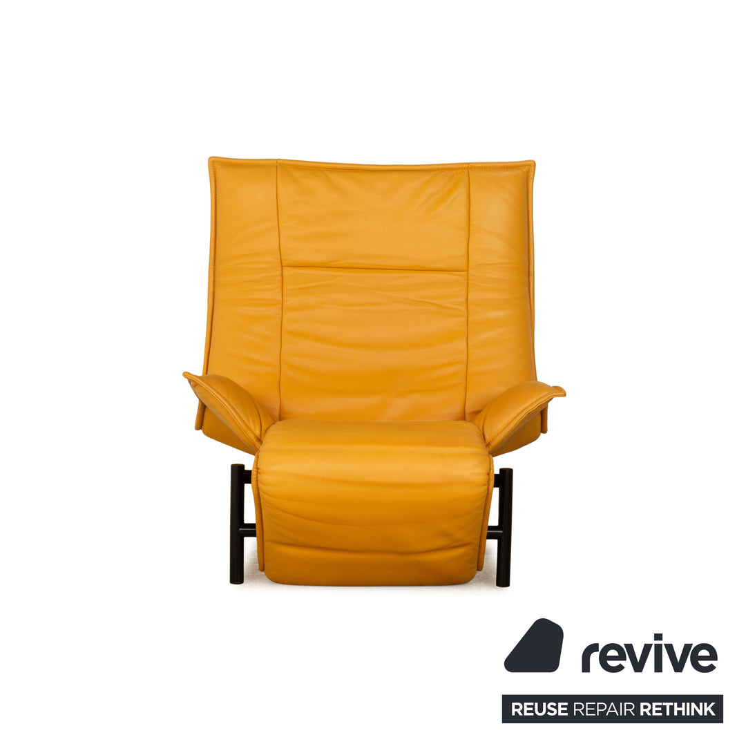 Fauteuil en cuir Cassina Veranda Jaune fonction manuelle fonction relaxation