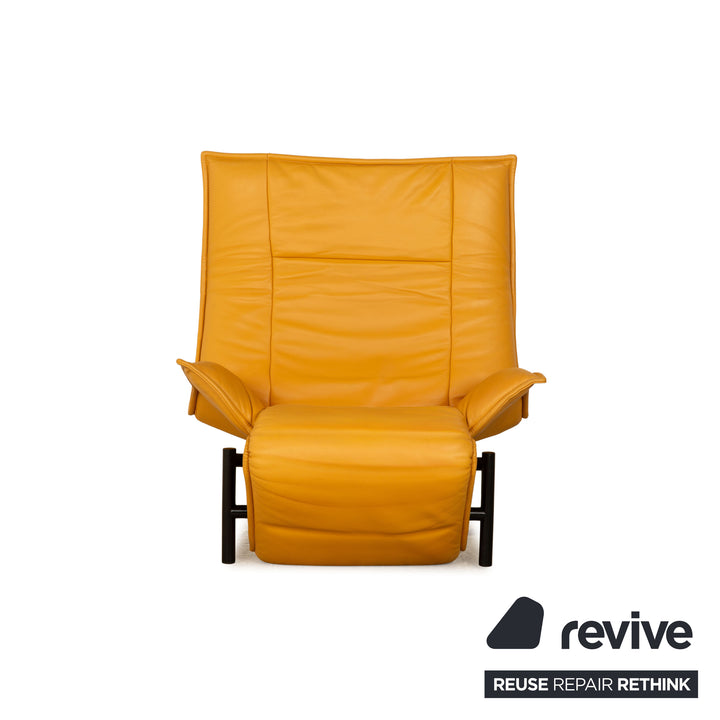Fauteuil en cuir Cassina Veranda Jaune fonction manuelle fonction relaxation