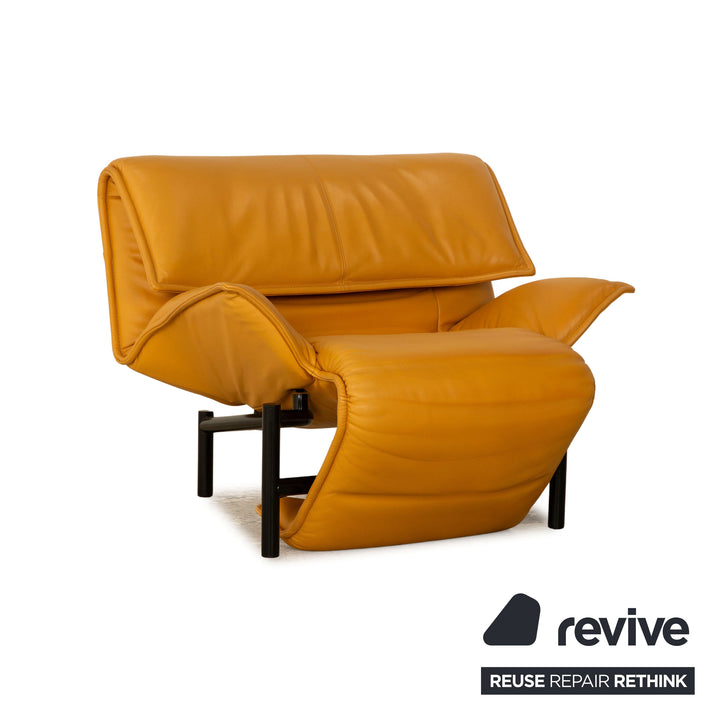 Fauteuil en cuir Cassina Veranda Jaune fonction manuelle fonction relaxation