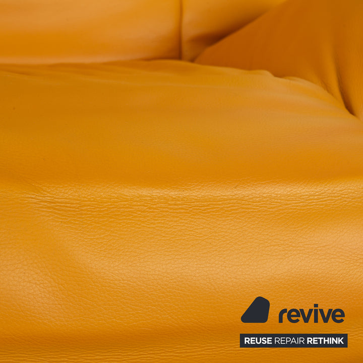 Fauteuil en cuir Cassina Veranda Jaune fonction manuelle fonction relaxation