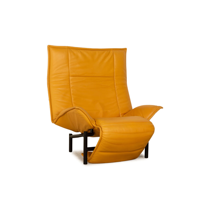 Fauteuil en cuir Cassina Veranda Jaune fonction manuelle fonction relaxation