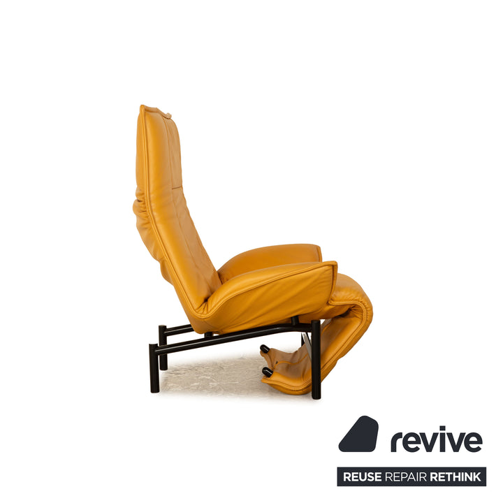 Fauteuil en cuir Cassina Veranda Jaune fonction manuelle fonction relaxation