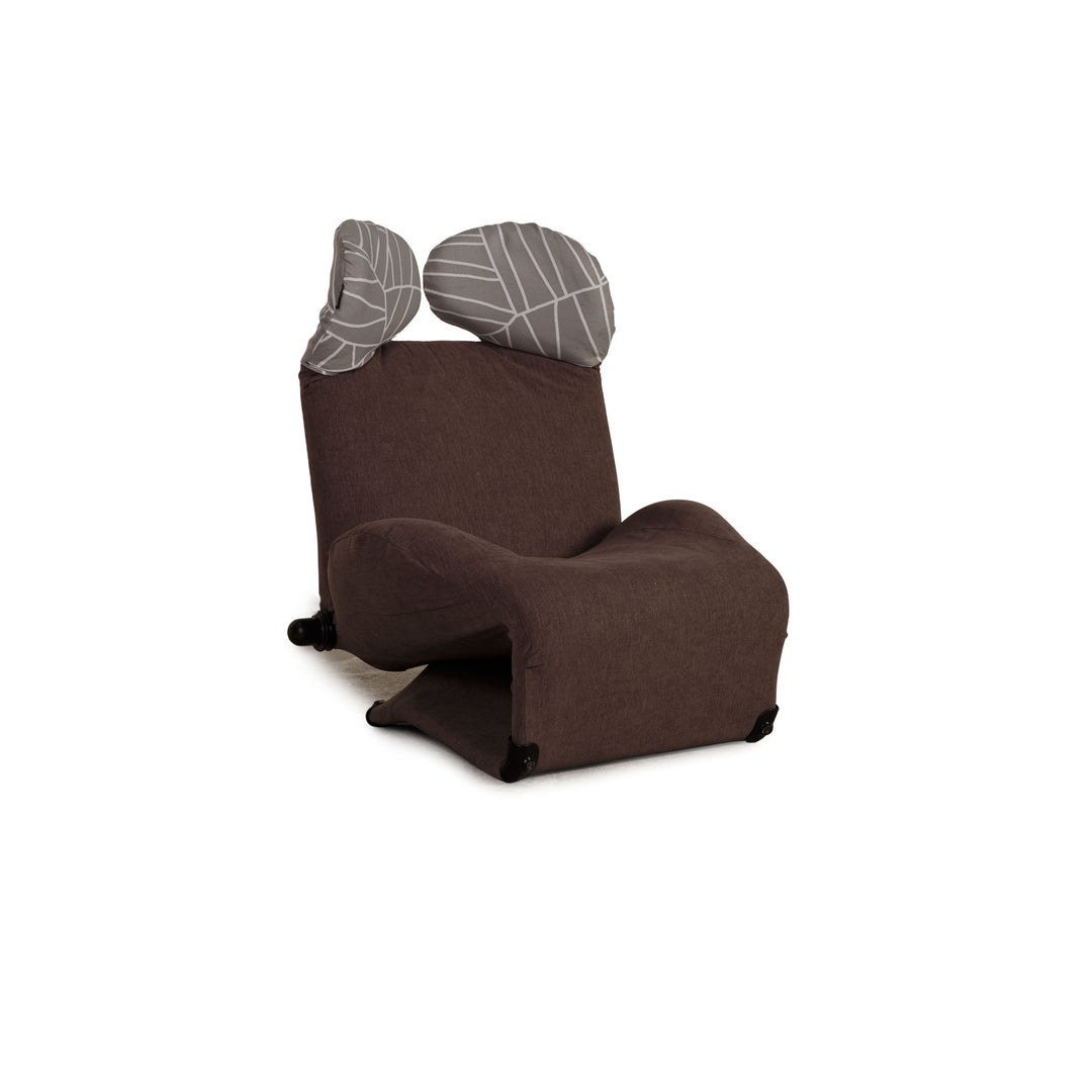 Cassina Wink Stoff Sessel Braun Muster Relax Funktion Neubezug