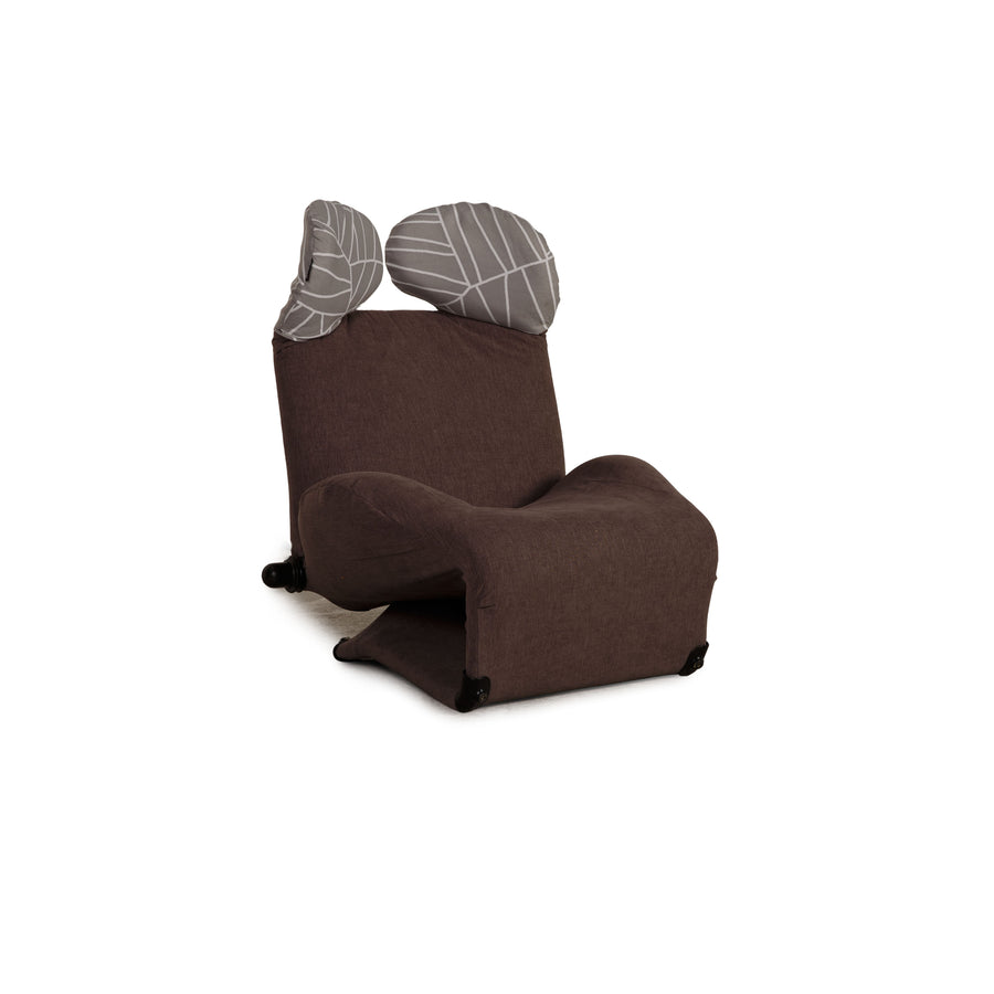 Cassina Wink fabric armchair brown pattern Relax function new cover