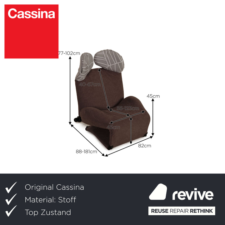 Cassina Wink Stoff Sessel Braun Muster Relax Funktion Neubezug