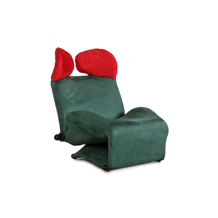 Cassina Wink Fabric Armchair Green Feature Reupholstery