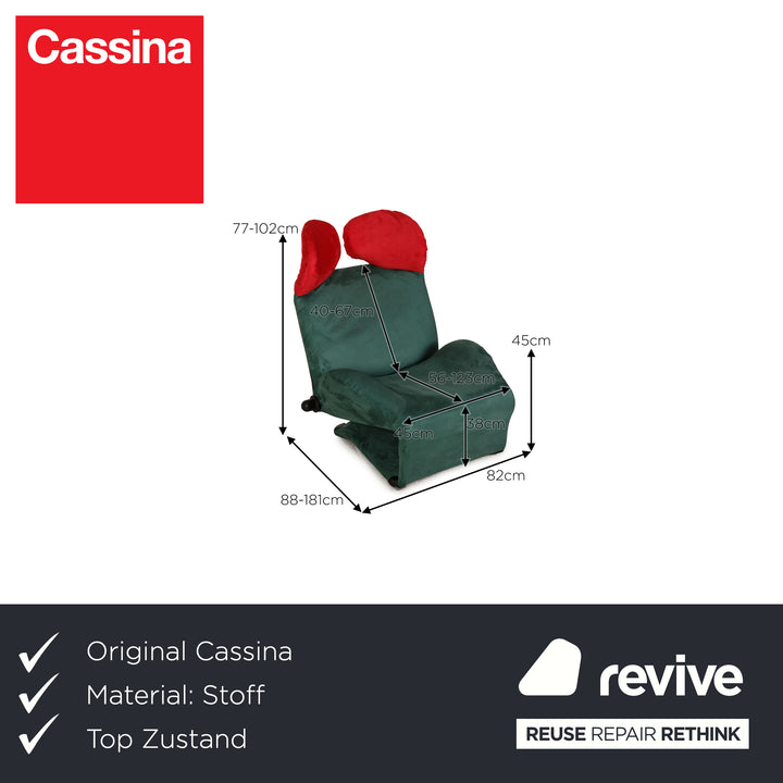 Cassina Wink Stoff Sessel Grün Funktion Neubezug