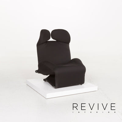 Cassina Wink Stoff Sessel Schwarz inkl. Hocker Liegefunktion #13087