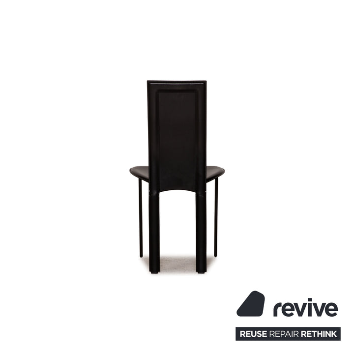 Cattelan Italia Lara Leder Stuhl Garnitur Schwarz