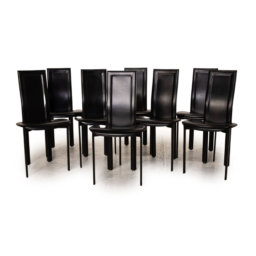 Cattelan Italia Lara Leder Stuhl Garnitur Schwarz