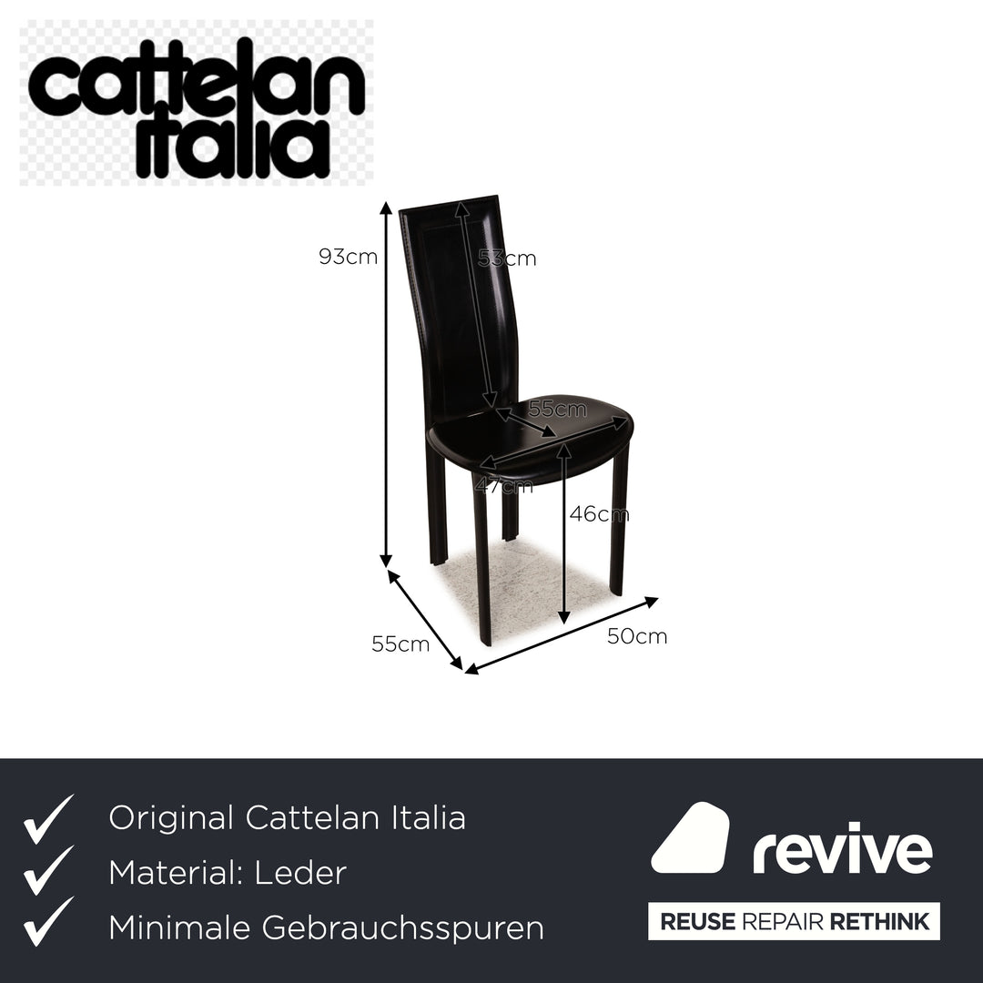 Cattelan Italia Lara Leder Stuhl Schwarz