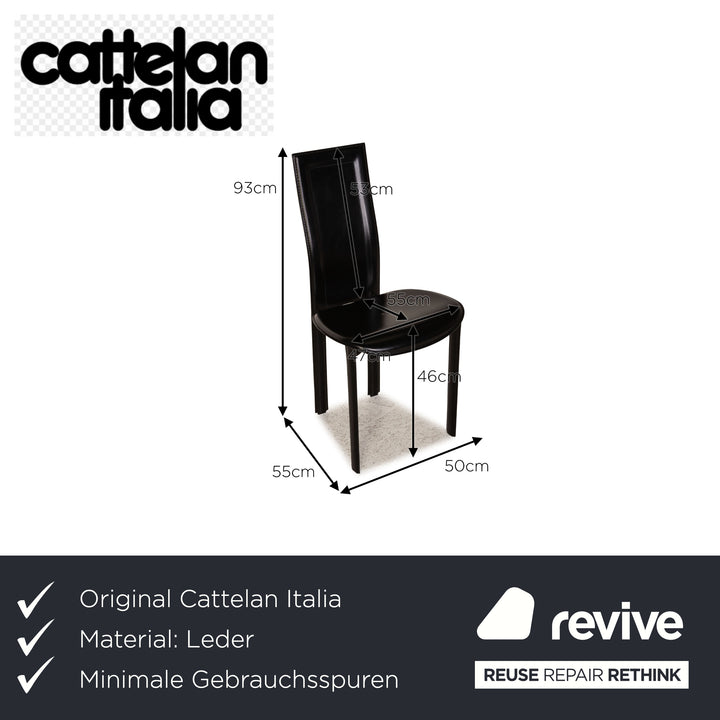 Cattelan Italia Lara Leder Stuhl Schwarz