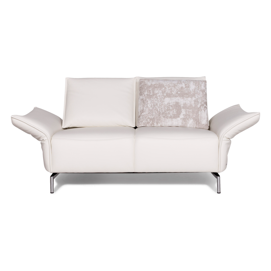 Koinor Vanda Designer Leder Sofa Weiß Echtleder Zweisitzer Couch #8728