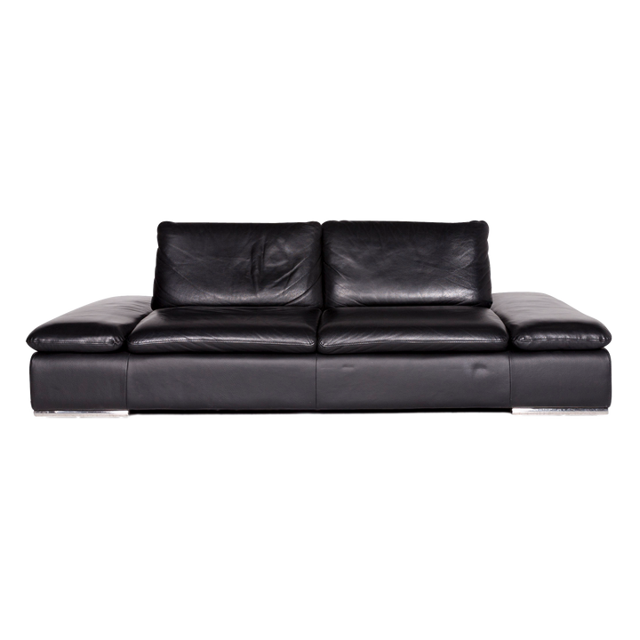 Koinor Evento Designer Leder Sofa Schwarz Zweisitzer Couch #8723