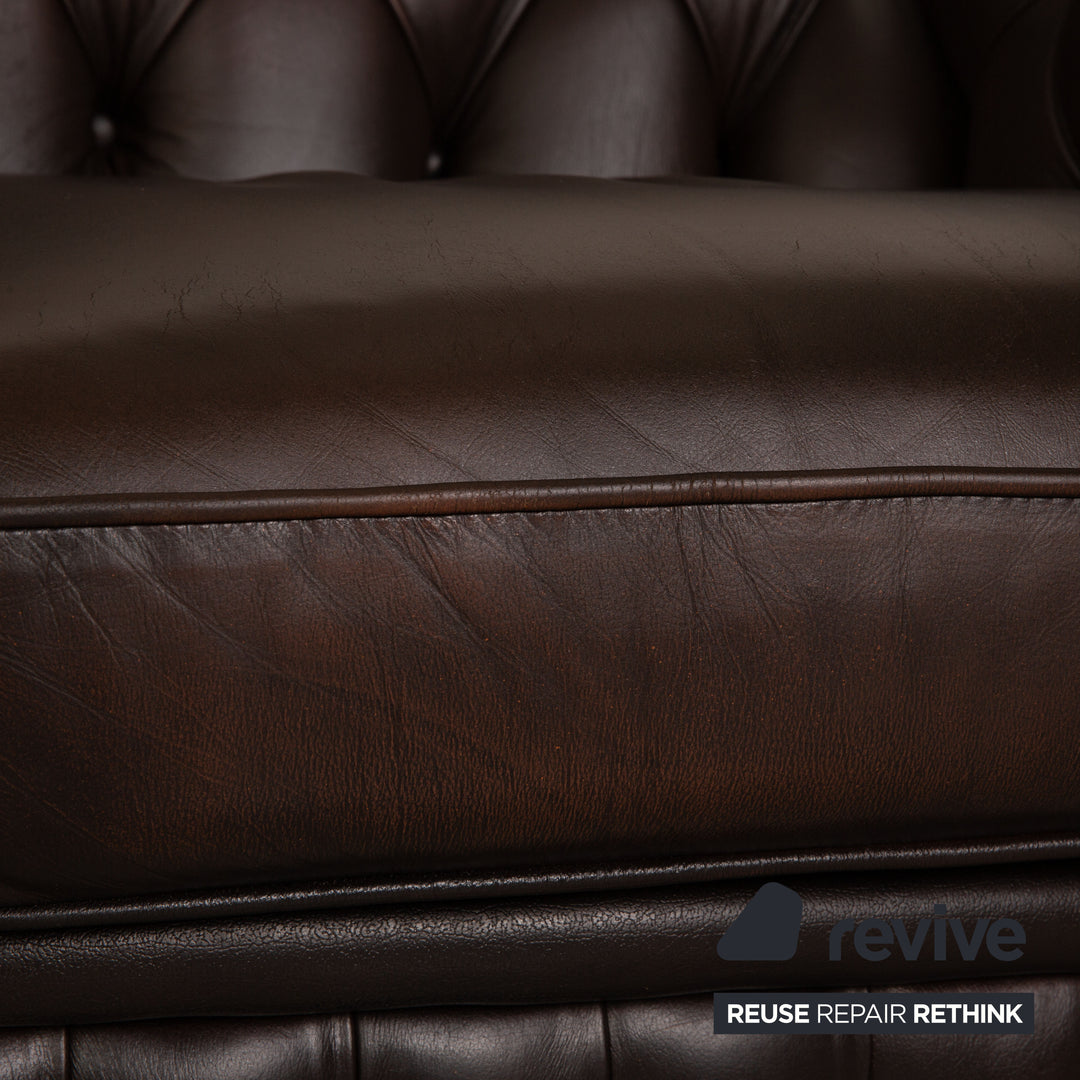 Centurion Chesterfield Leder Zweisitzer Braun Sofa Couch