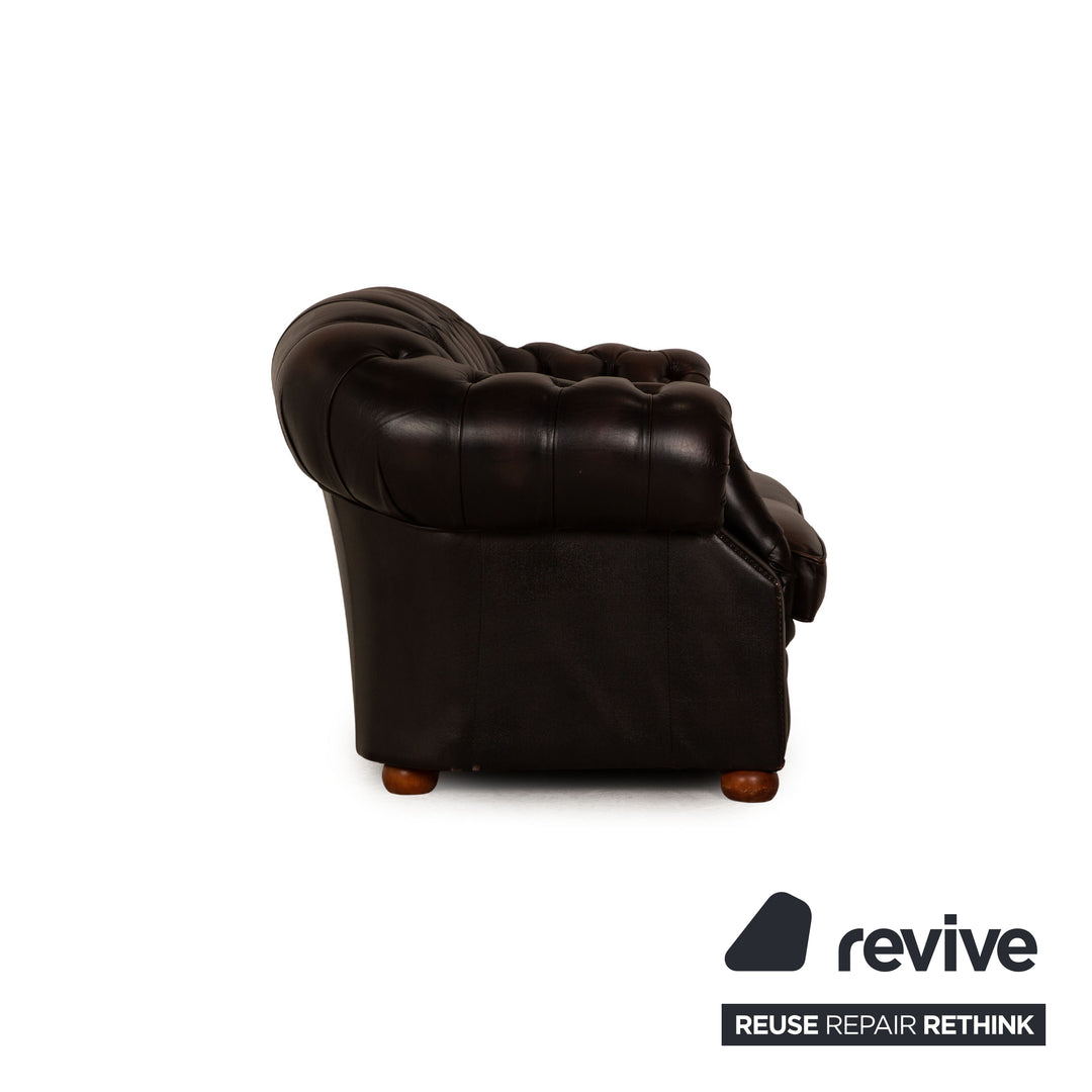 Centurion Chesterfield Leder Zweisitzer Braun Sofa Couch