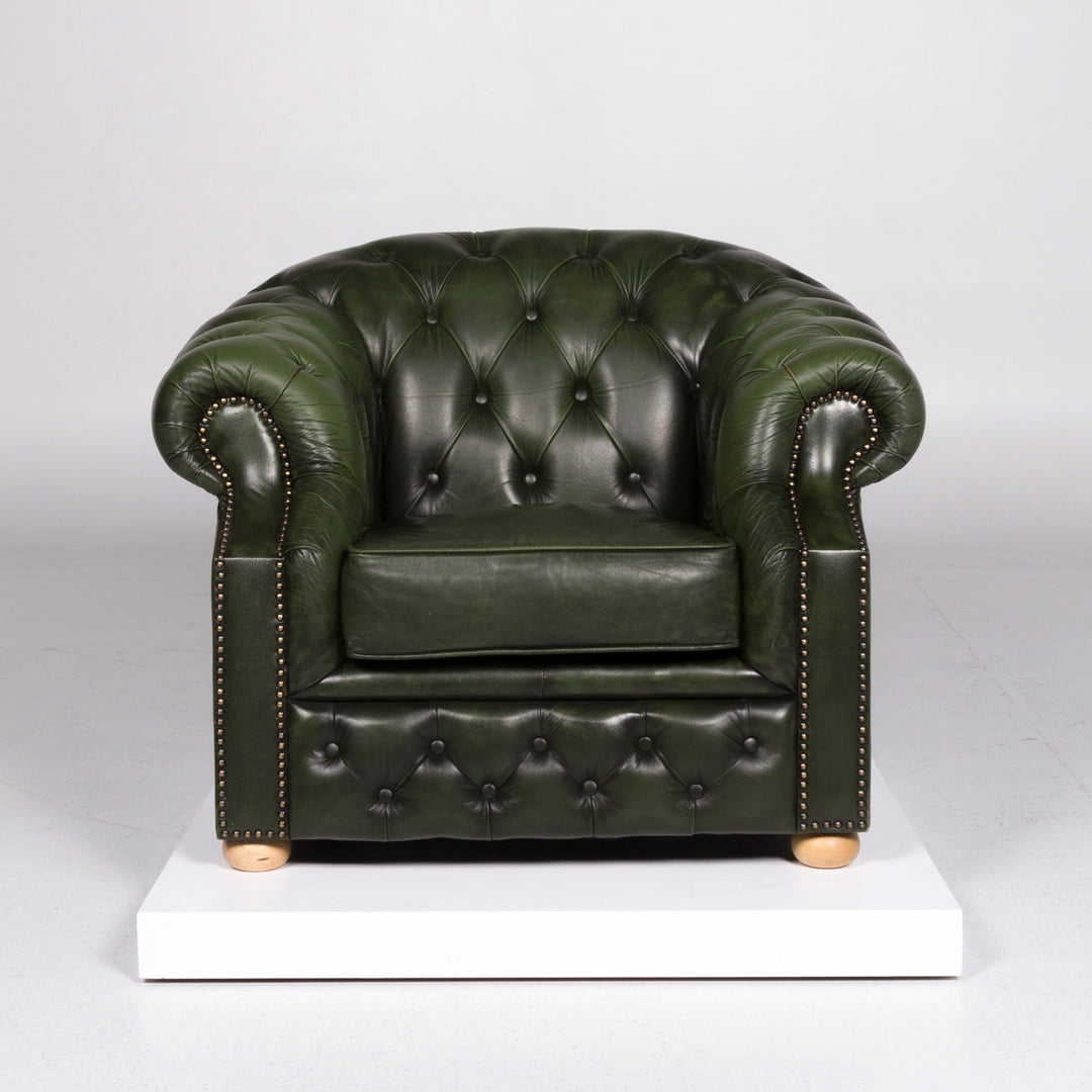 Centurion Leather Armchair Chesterfield Green #10879