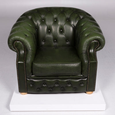 Centurion Leder Sessel Chesterfield Grün #10879
