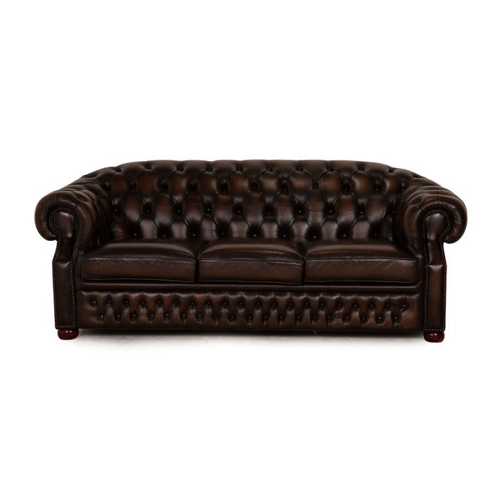 Centurion Chesterfield Leder Dreisitzer Braun Sofa Couch