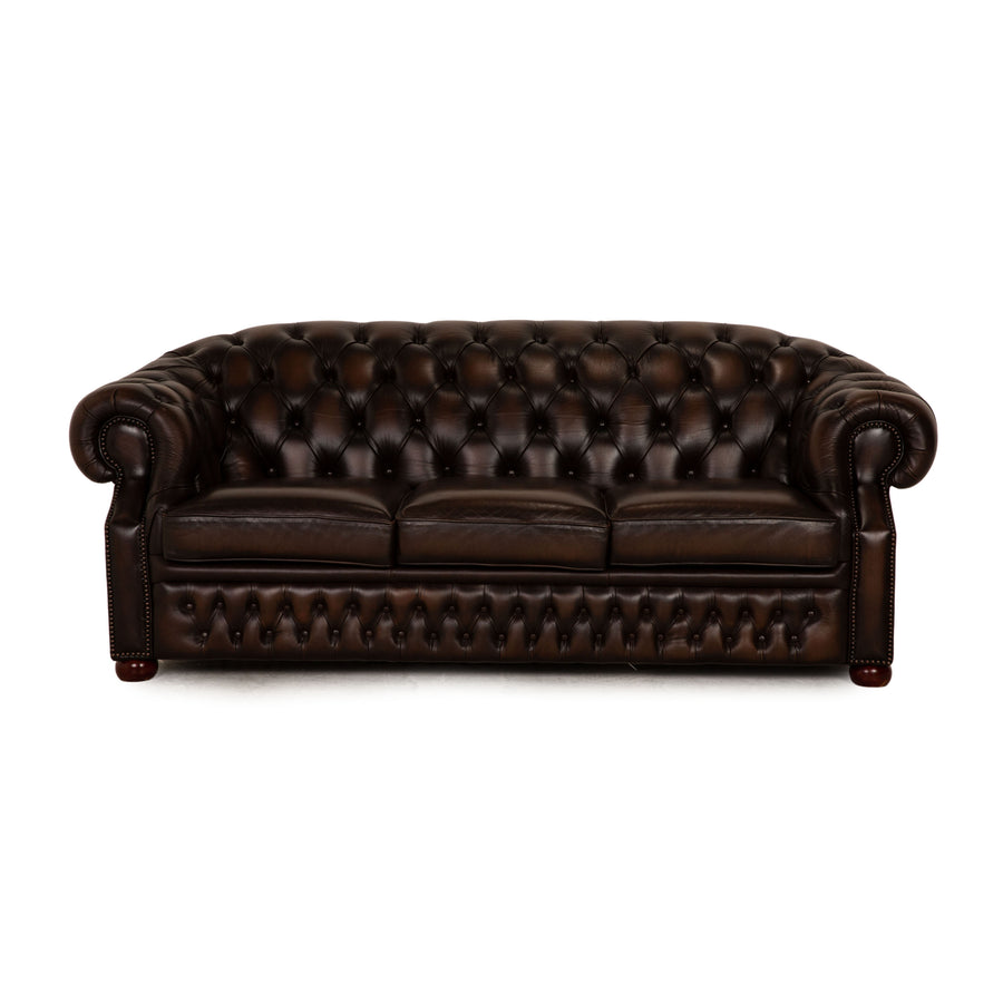 Centurion Chesterfield Leder Dreisitzer Braun Sofa Couch