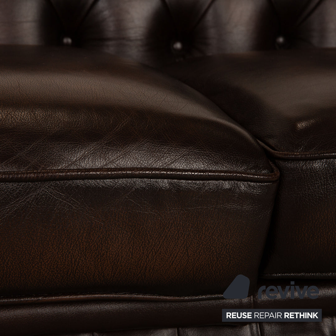 Centurion Chesterfield Leder Dreisitzer Braun Sofa Couch