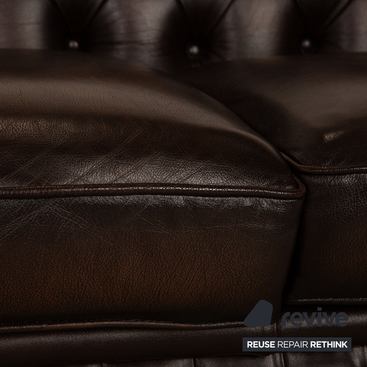 Centurion Chesterfield Leder Dreisitzer Braun Sofa Couch
