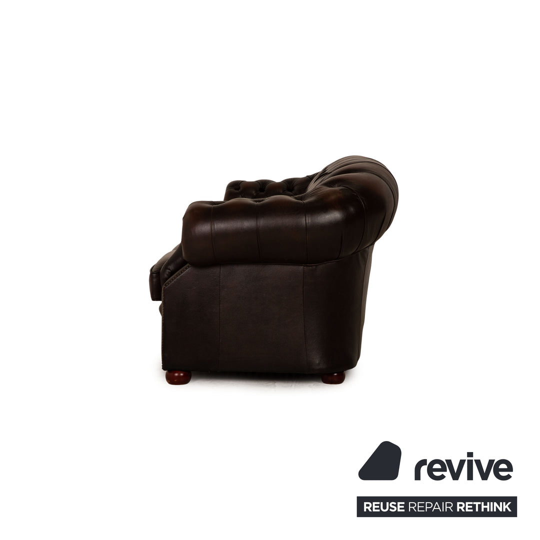 Centurion Chesterfield Leder Dreisitzer Braun Sofa Couch