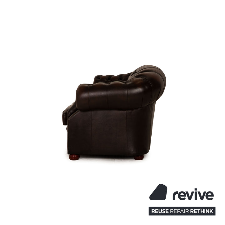 Centurion Chesterfield Leder Dreisitzer Braun Sofa Couch