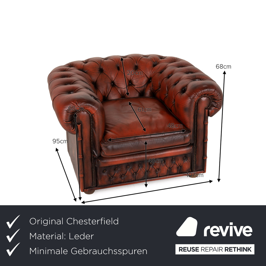 Chesterfield Centurion Leather Armchair Brown Red