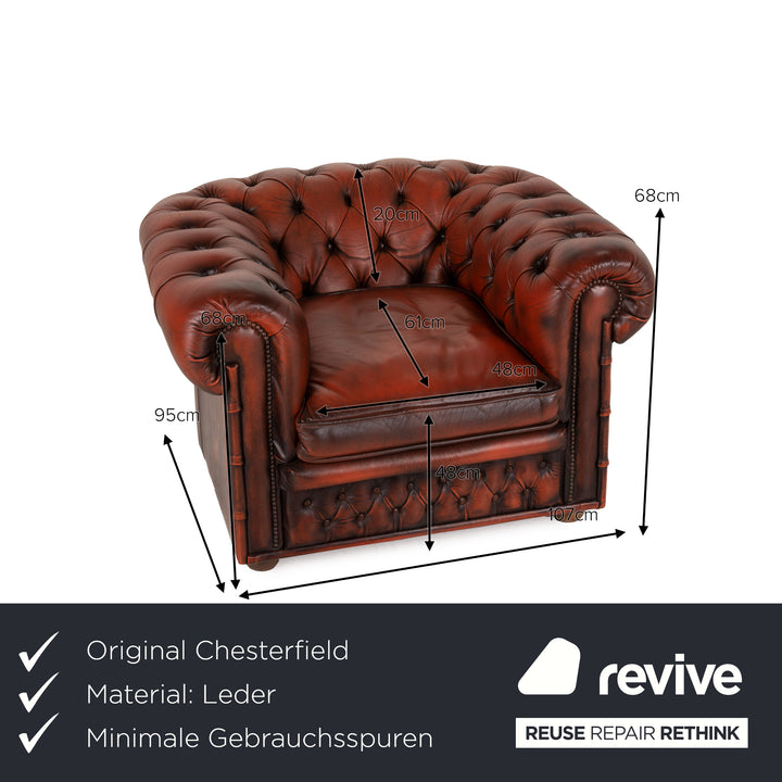 Chesterfield Centurion Leather Armchair Brown Red