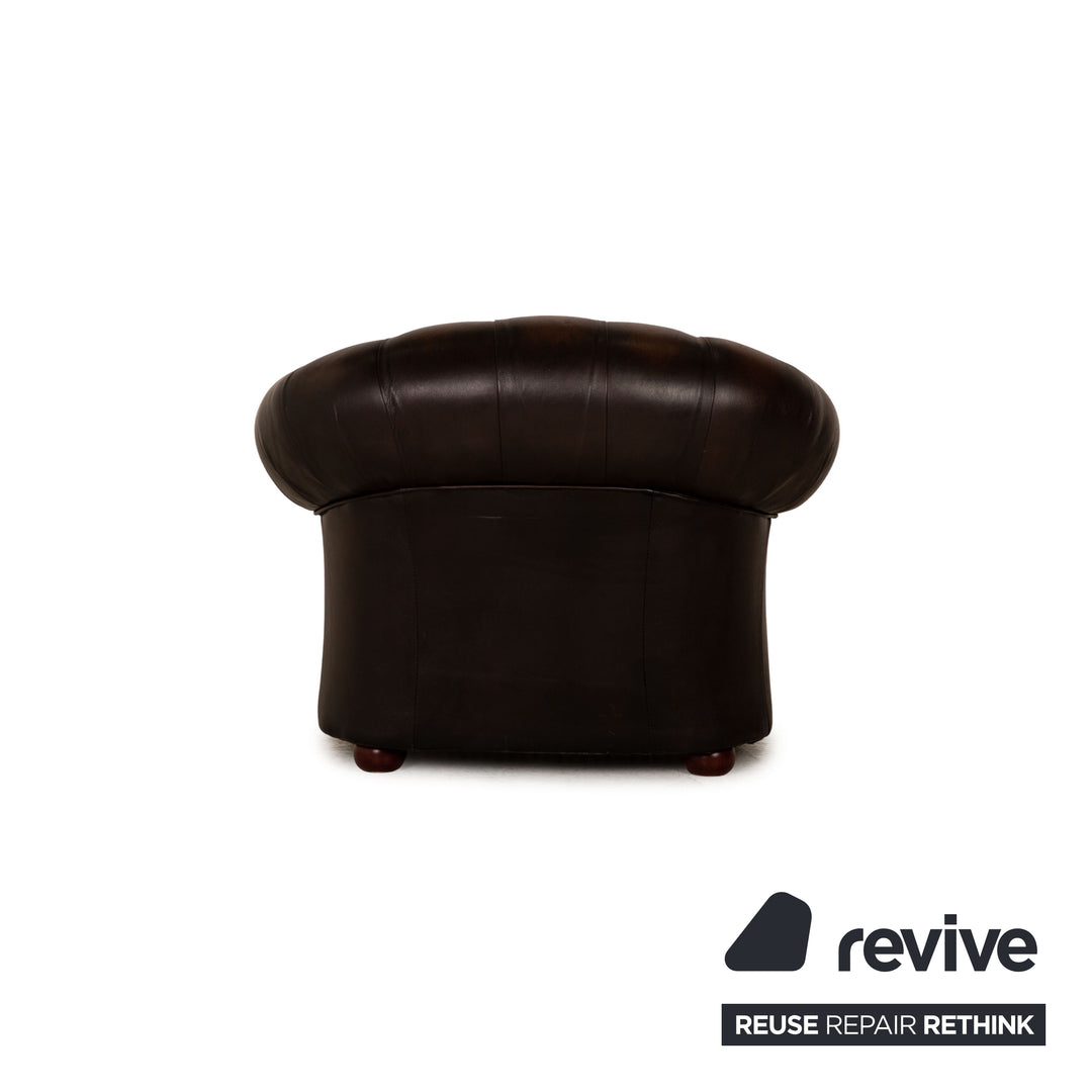 Centurion Chesterfield Leder Sessel Rot Braun