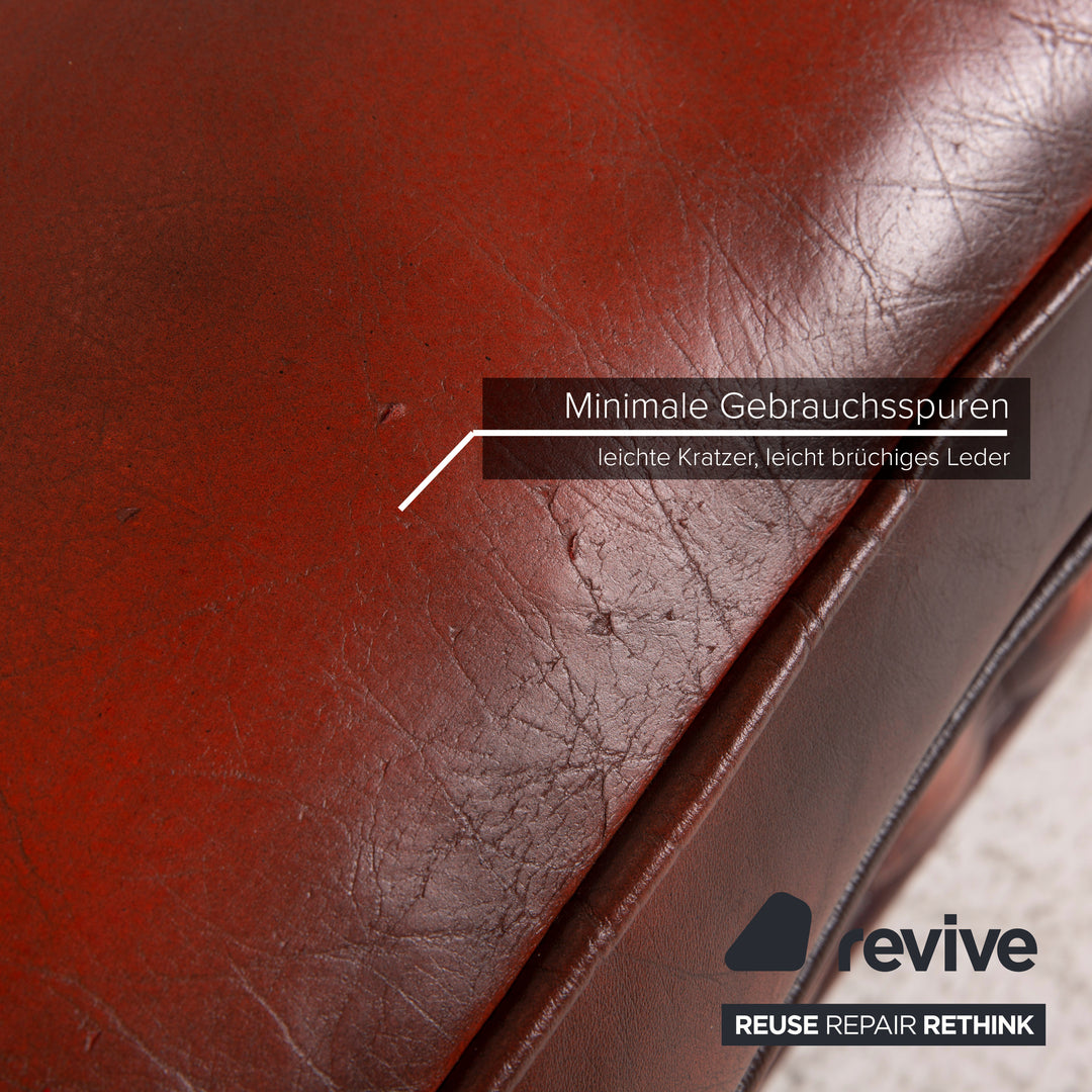 Chesterfield Centurion Leder Sofa Braun Zweisitzer Rot Couch