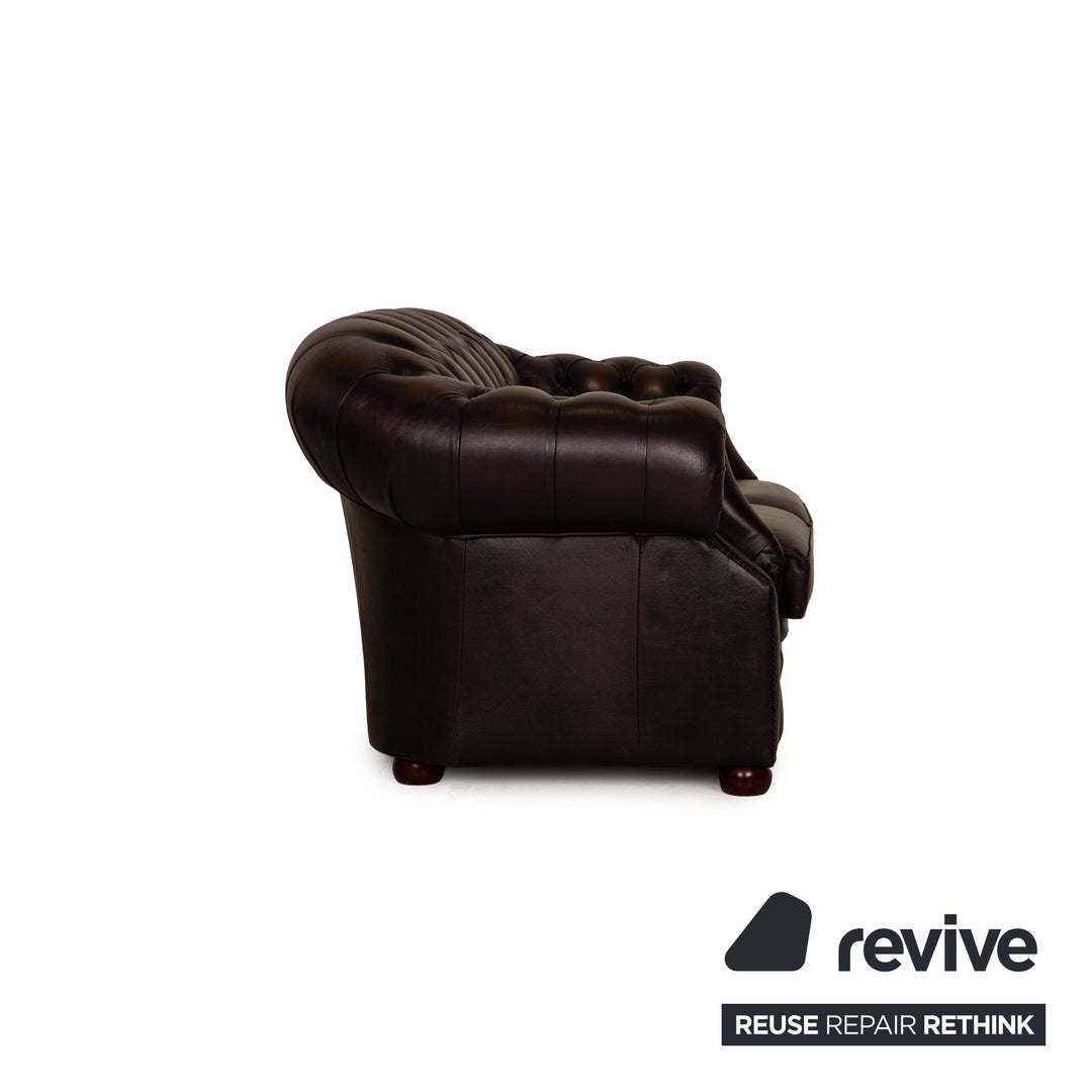 Centurion Chesterfield Leder Zweisitzer Braun Sofa Couch