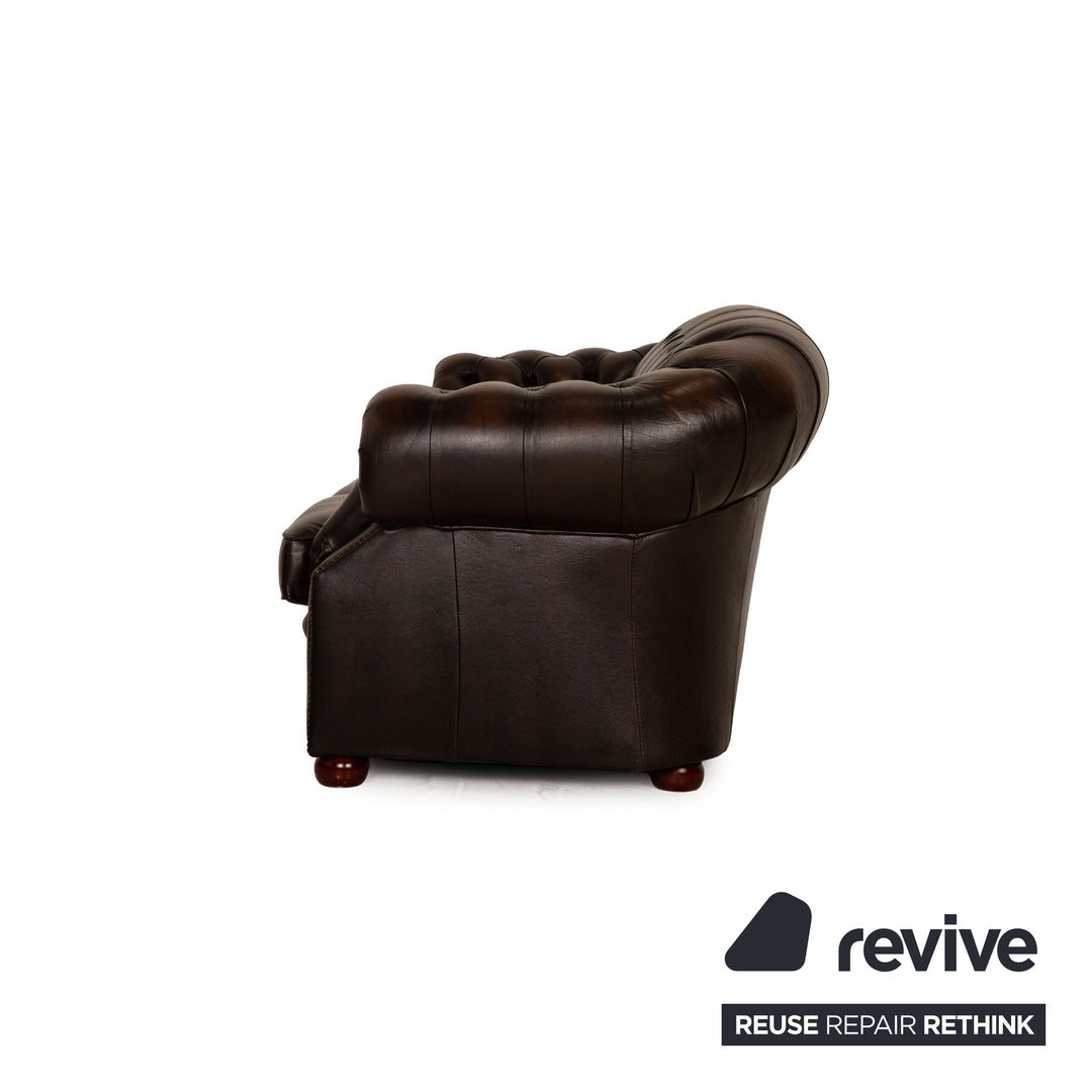 Centurion Chesterfield Leder Zweisitzer Braun Sofa Couch