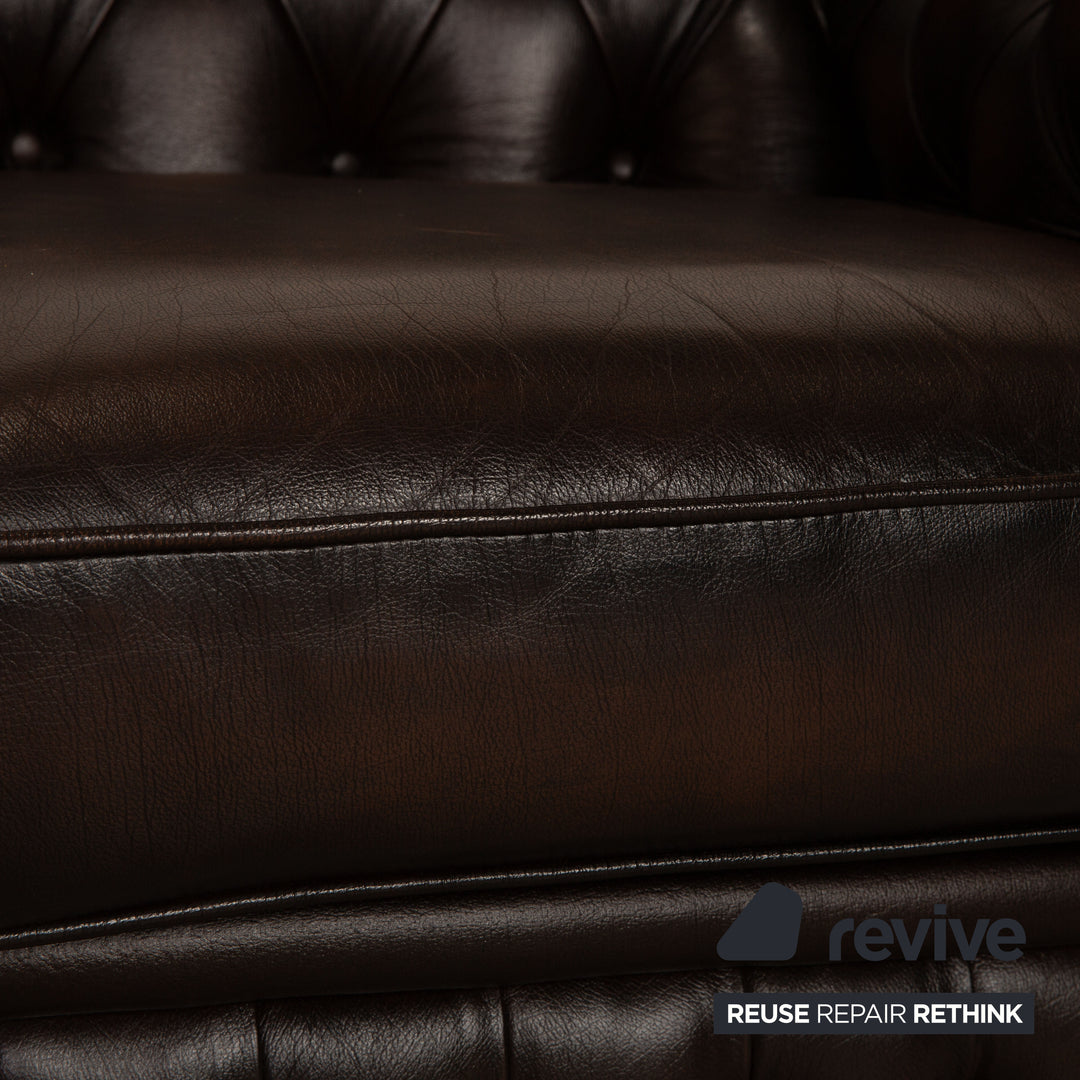 Centurion Chesterfield Leder Zweisitzer Braun Sofa Couch