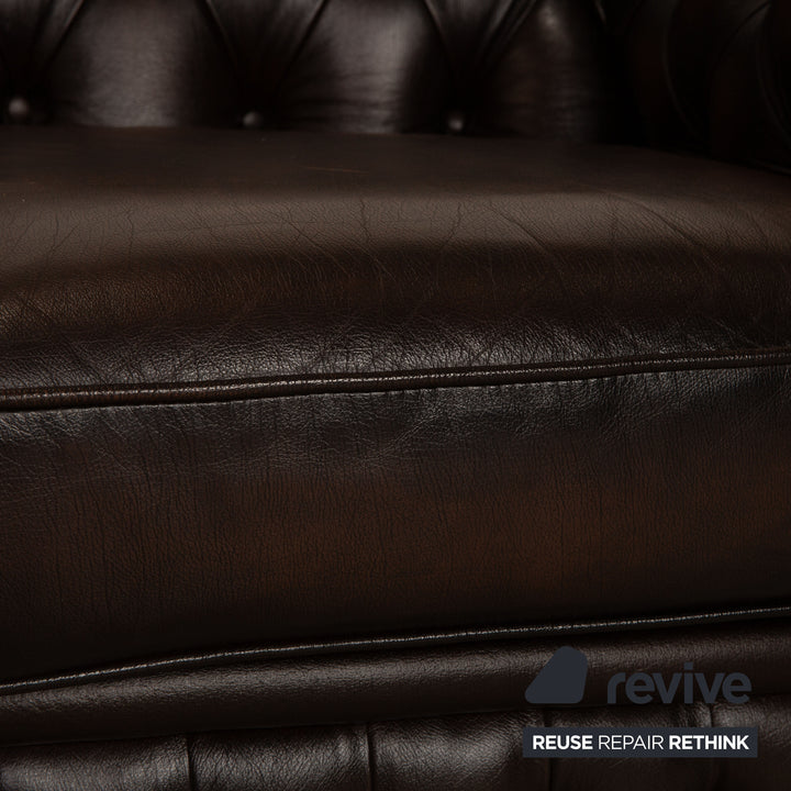 Centurion Chesterfield Leder Zweisitzer Braun Sofa Couch