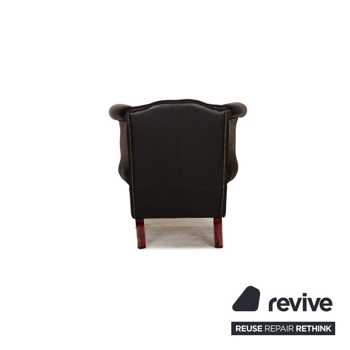 Chesterfield Leder Sessel Schwarz