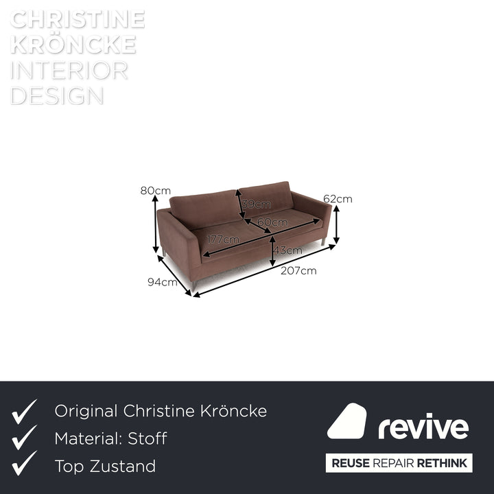 Christine Kröncke Byron Stoff Sofa Beige Dreisitzer Couch