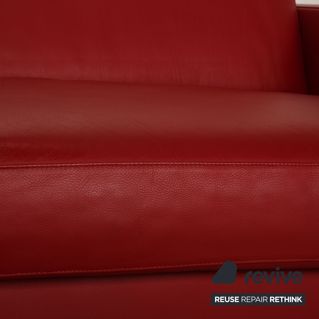 Christine Kröncke leather two-seater red sofa couch sofa bed sleep function