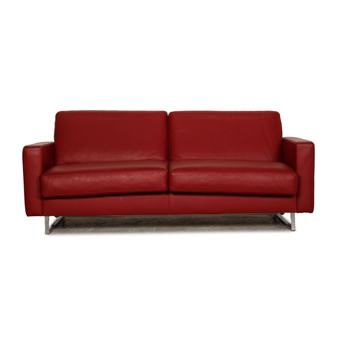 Christine Kröncke leather two-seater red sofa couch sofa bed sleep function