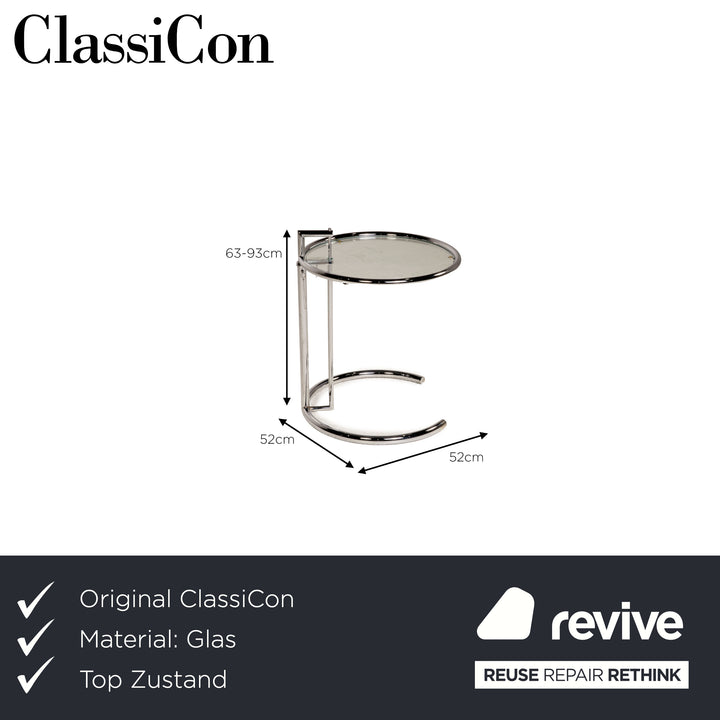 ClassiCon Adjustable Table E1027 Glas Tisch Beistelltisch