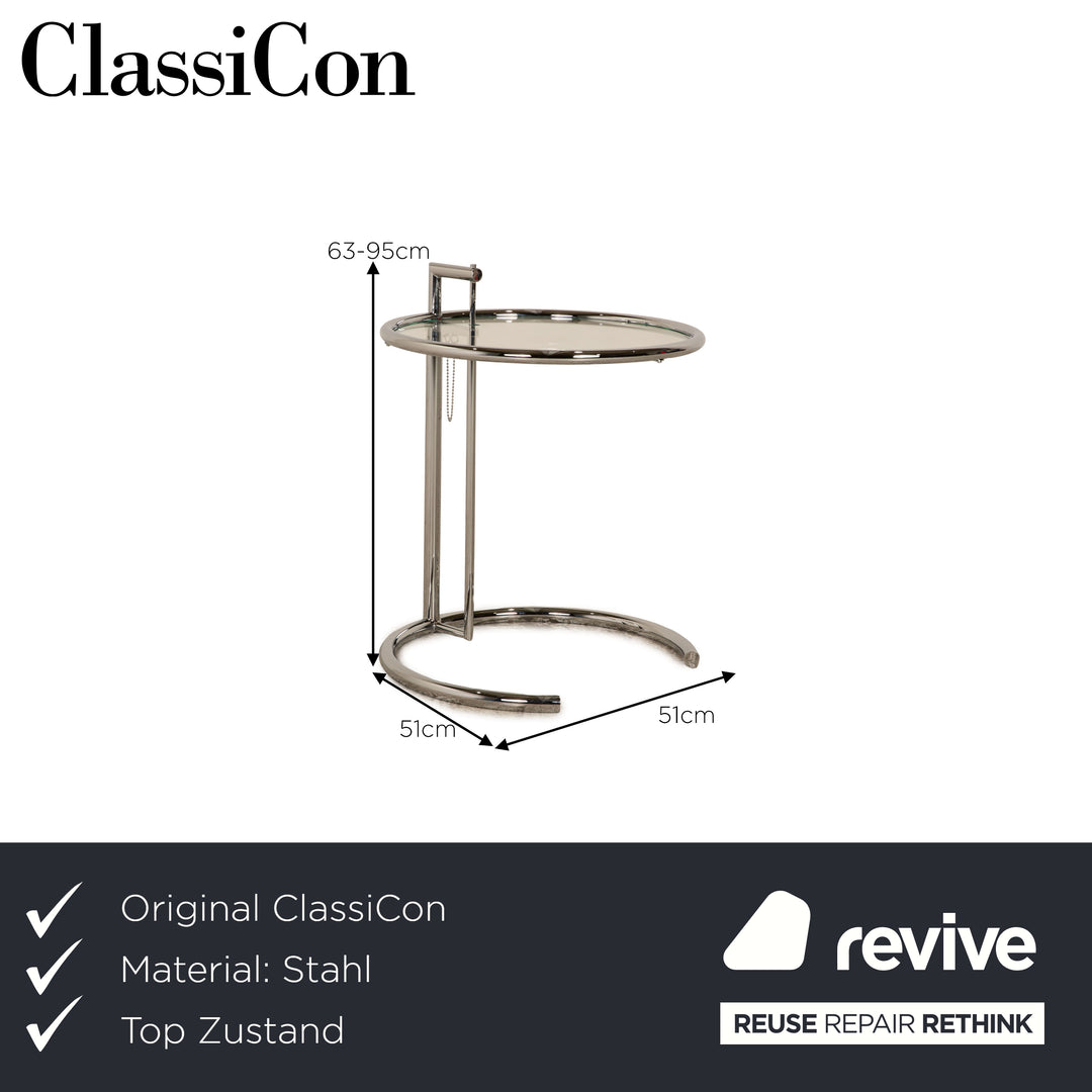 ClassiCon E1027 stainless steel coffee table gray side table function
