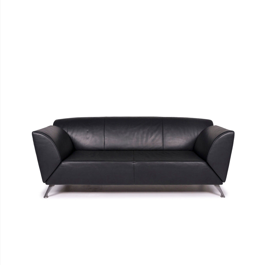 Jori Leather Sofa Green Dark Green Three Seater Function Couch #12049