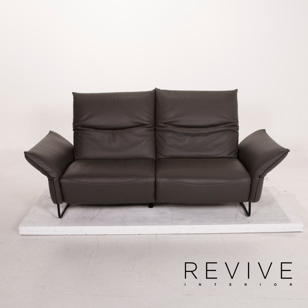 Comfort Republic Viktoria Leder Sofa Anthrazit Dreisitzer #15270