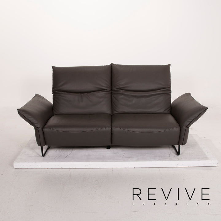 Comfort Republic Viktoria Leder Sofa Anthrazit Dreisitzer #15270