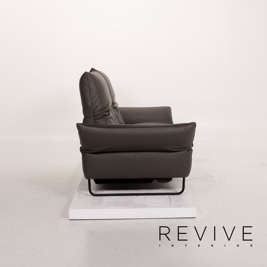 Comfort Republic Viktoria Leder Sofa Garnitur Anthrazit 1x Dreisitzer 1x Zweisitzer #15455