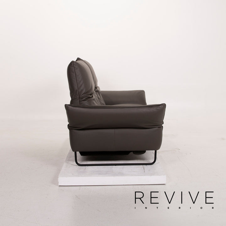 Comfort Republic Viktoria Leder Sofa Garnitur Anthrazit 1x Dreisitzer 1x Zweisitzer #15455